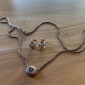 Sterling Silver Stamped Necklace and Earrings